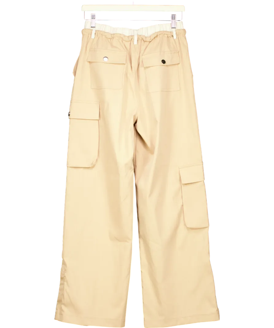 Beige Wide Leg Combat Trousers UK M