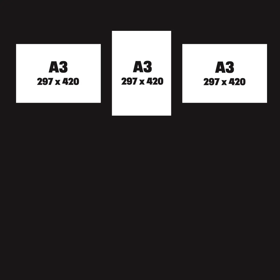 Buy one A3, Get two FREE! (Total 3 x A3- double the size of A4!)