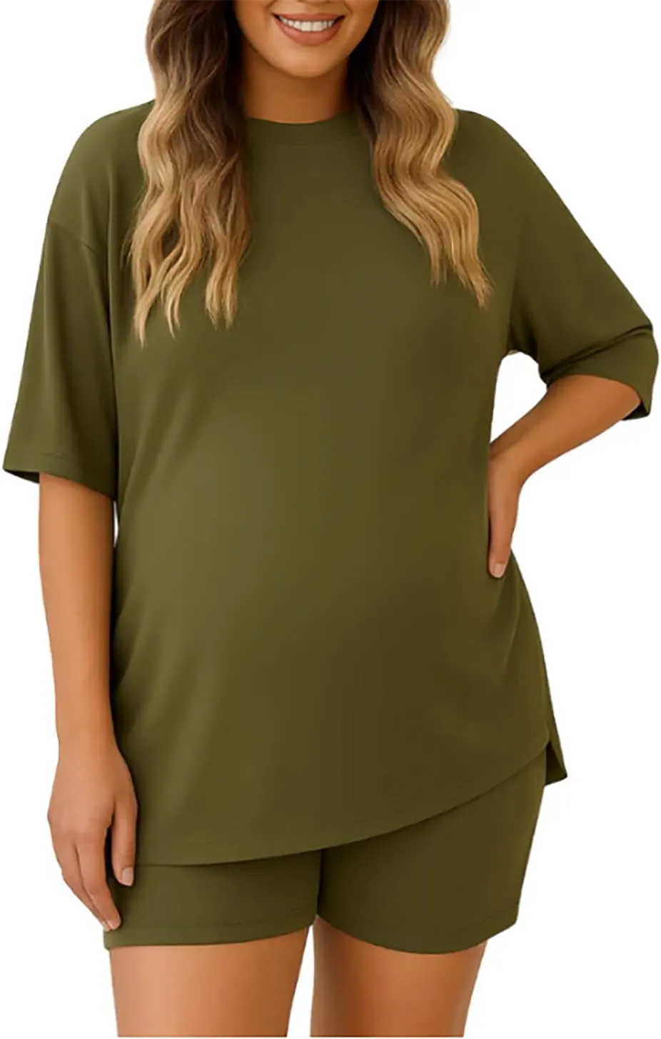 Cozymama Two Piece Set, Sentwill 2025 Summer Casual Oversized Shirts Shorts Matching Women's Two Piece Lounge Set