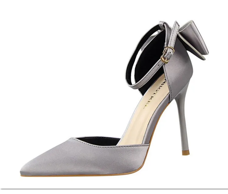Funki Buys | Shoes | Women's Elegant Silk Bow Stiletto Pumps