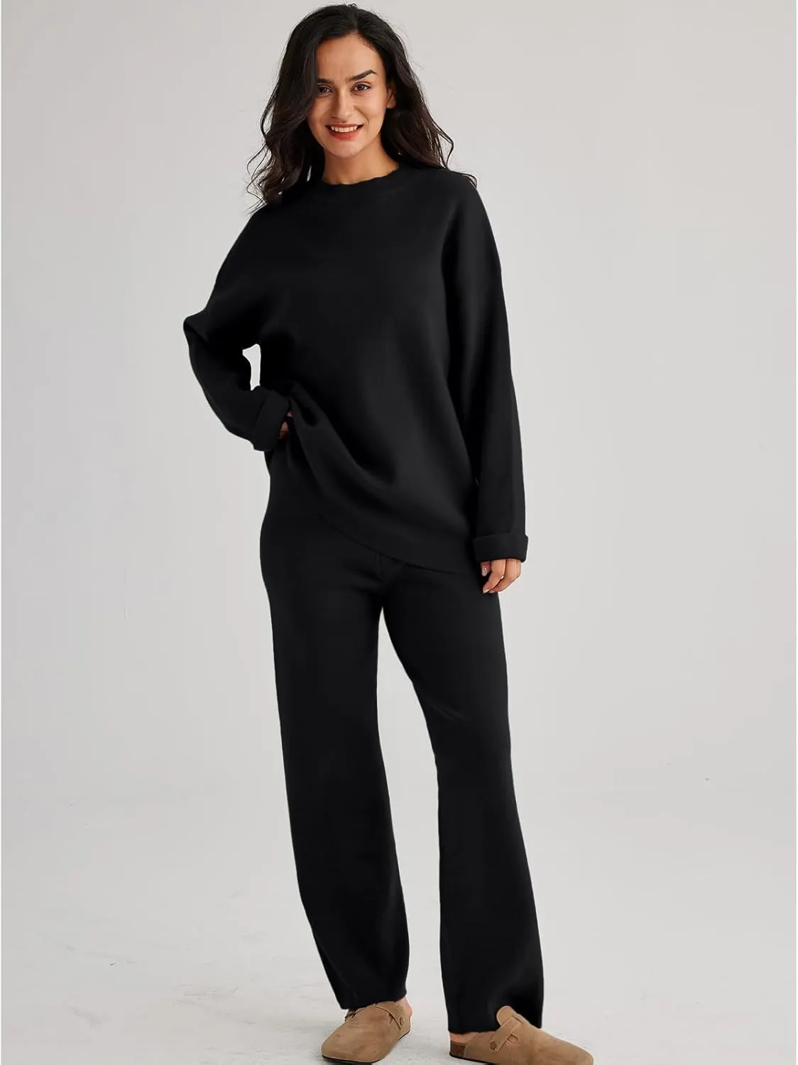 LILLUSORY 2 Piece Sets for Women 2025 Two Piece Lounge Sets Fall Fashion Oversized Striped Knit Sweaters Outfits Clothes