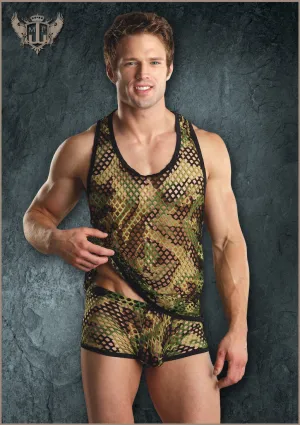 Limited Edition Camo Net Tank Top by Male Power - Clearance Sale