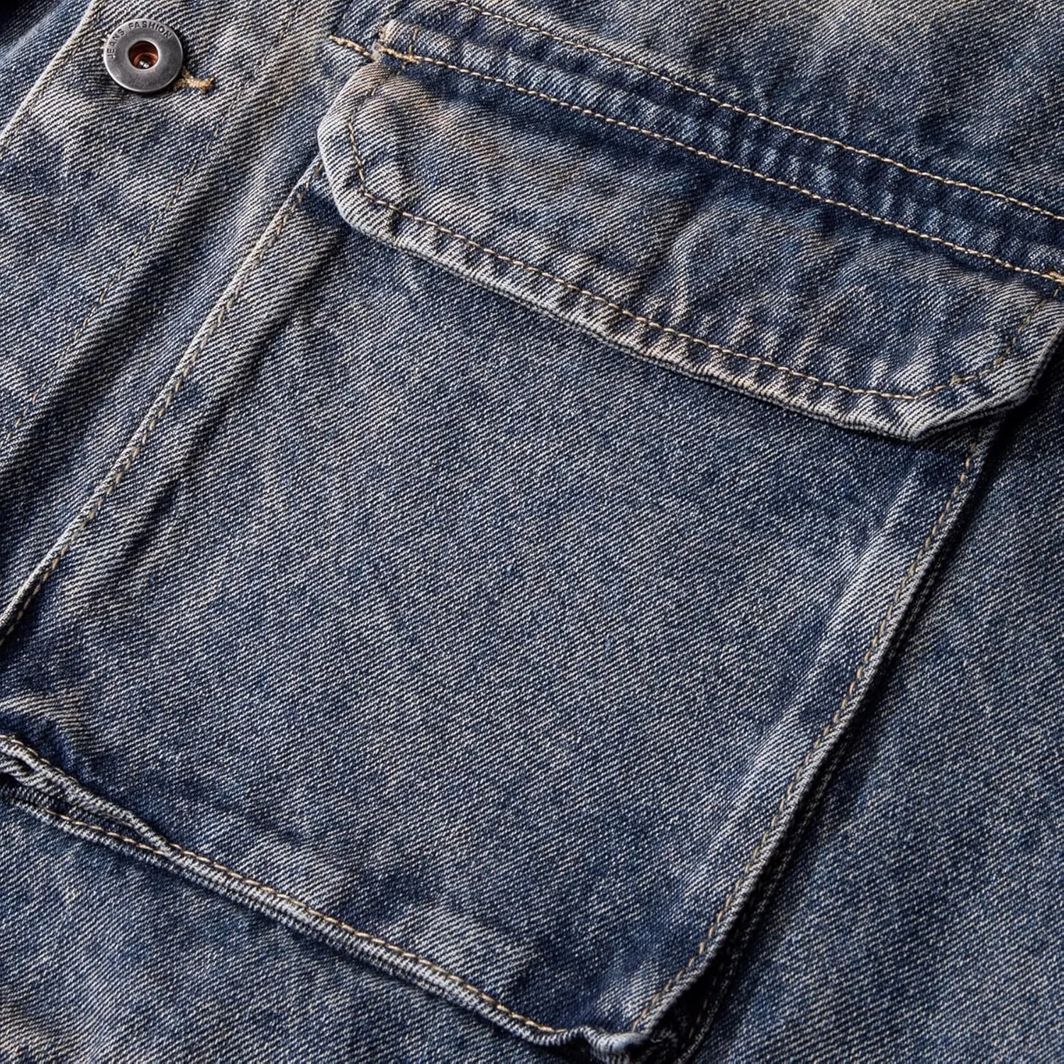Men's Denim Coat Retro Spring Autumn Classic American Workwear Jacket