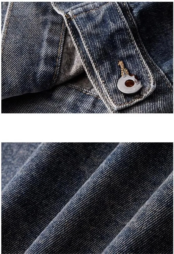 Men's Denim Coat Retro Spring Autumn Classic American Workwear Jacket