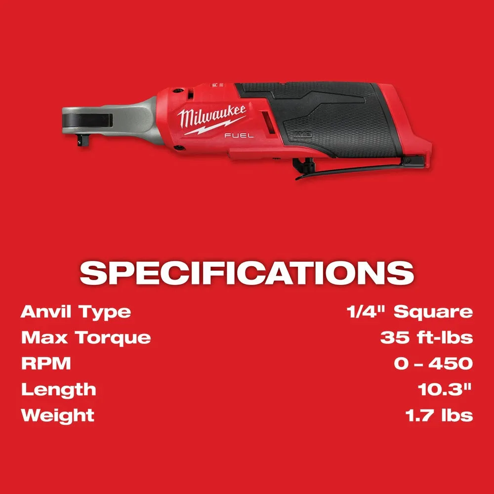Milwaukee 2566-22 M12 FUEL™ 1/4" High Speed Ratchet (Kit)