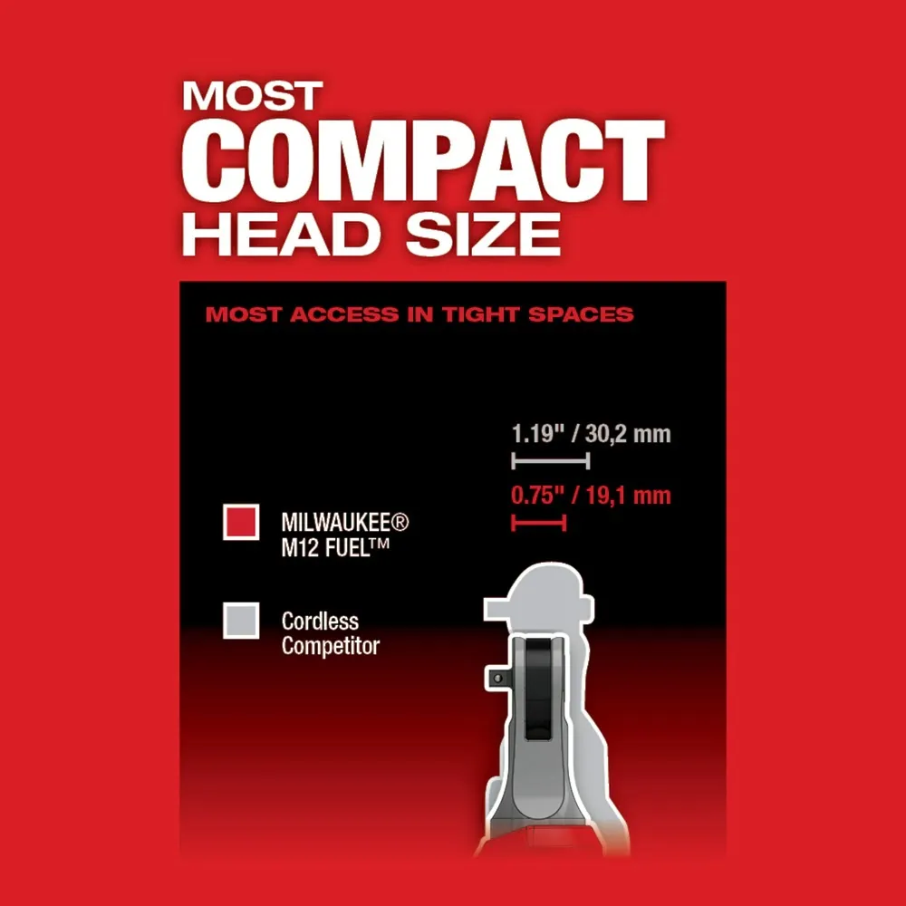 Milwaukee 2566-22 M12 FUEL™ 1/4" High Speed Ratchet (Kit)