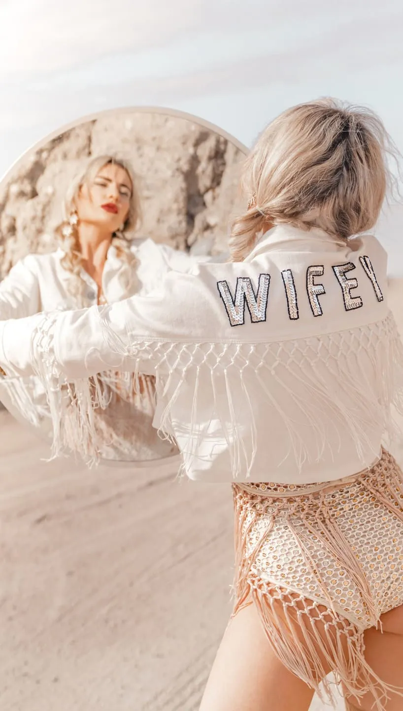 Modern Bohemian Bride Wifey Jacket