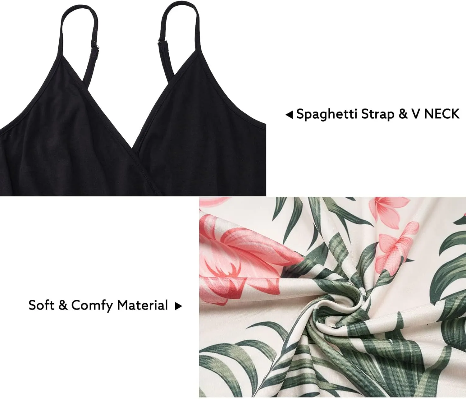 Newshows Women Summer 2025 Maxi Dress Vacation Floral Spaghetti Strap Spring Casual Boho Split Beach Long Flowy Sundress