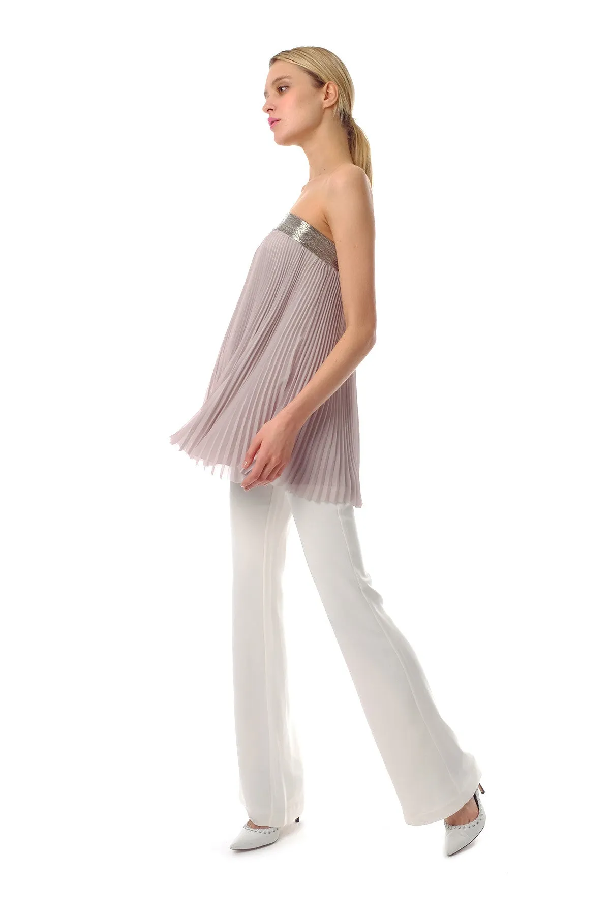 Oliva Chiffon Pleated Top