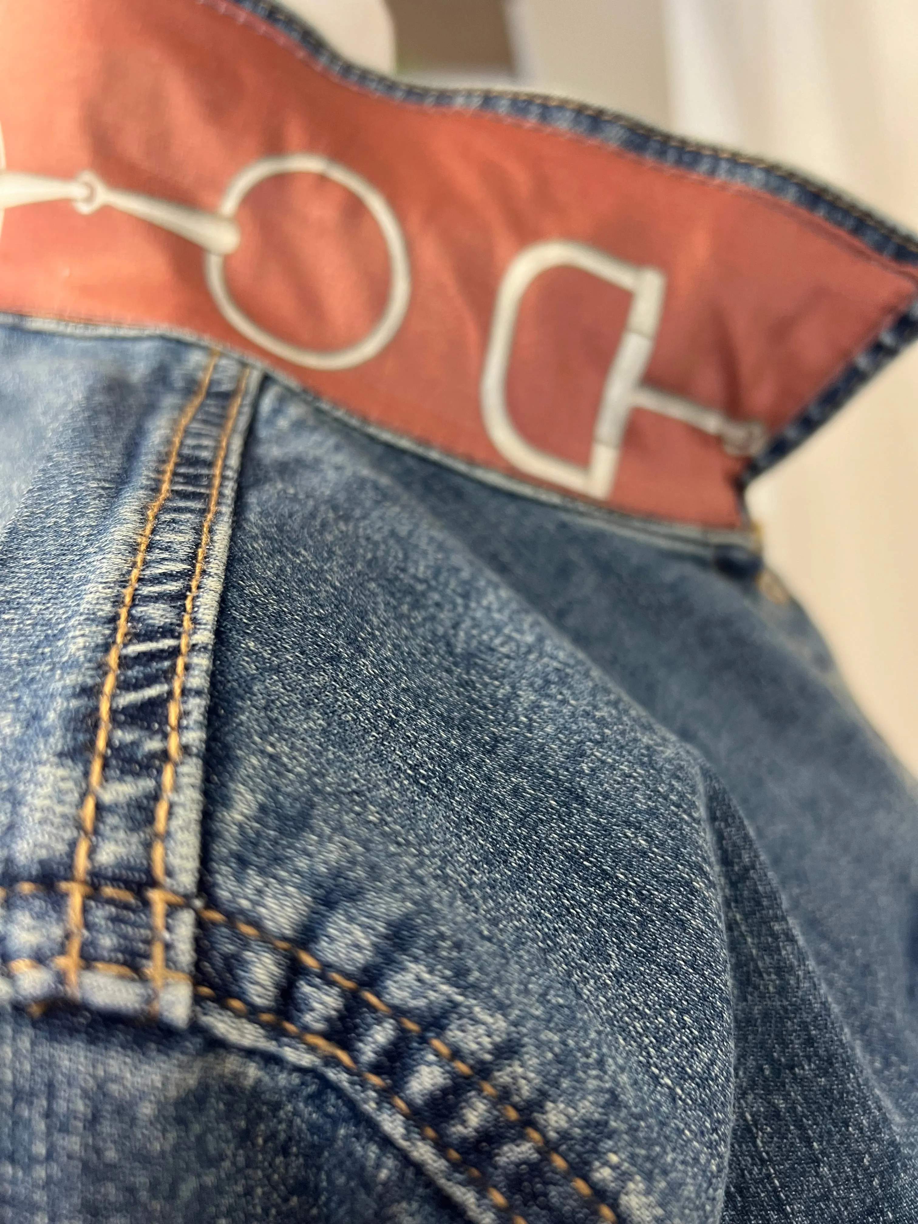 Snaffle Bits on Denim Jacket Medium