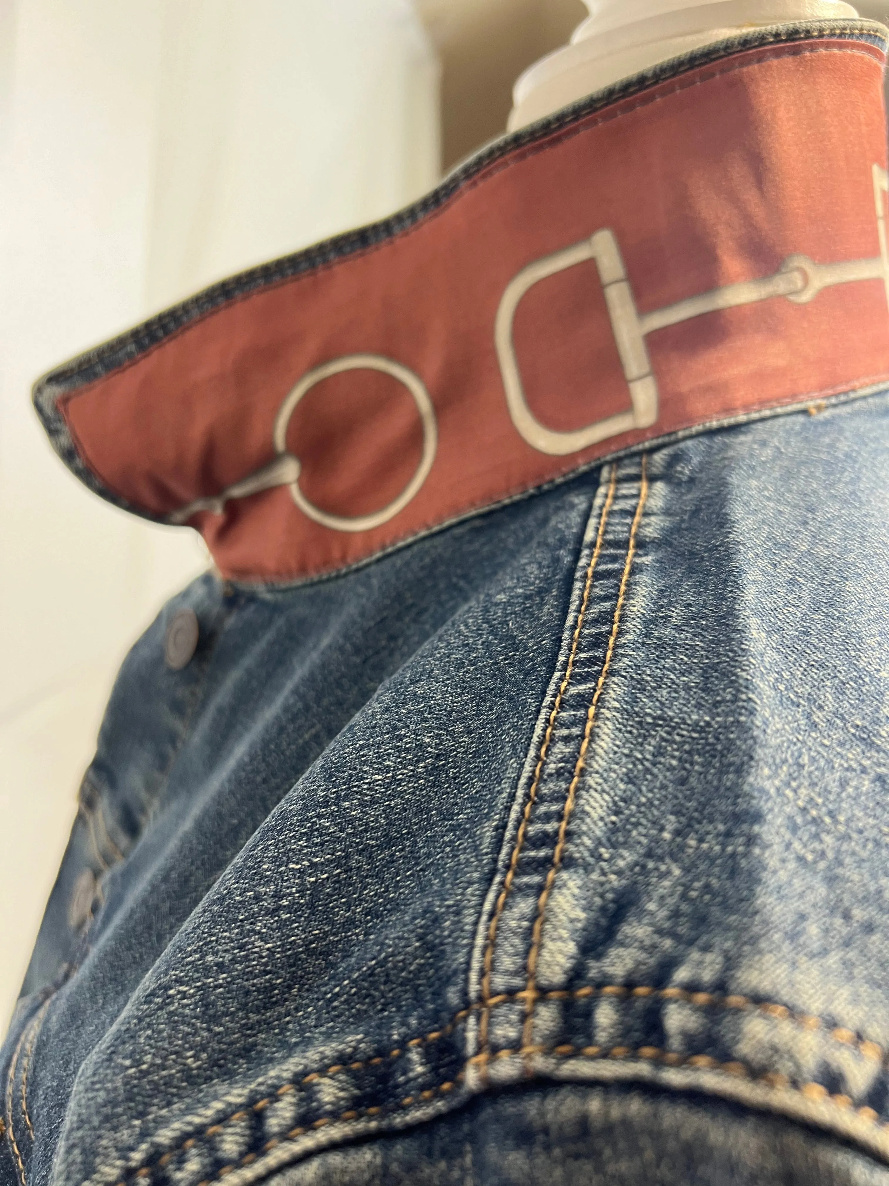 Snaffle Bits on Denim Jacket Medium