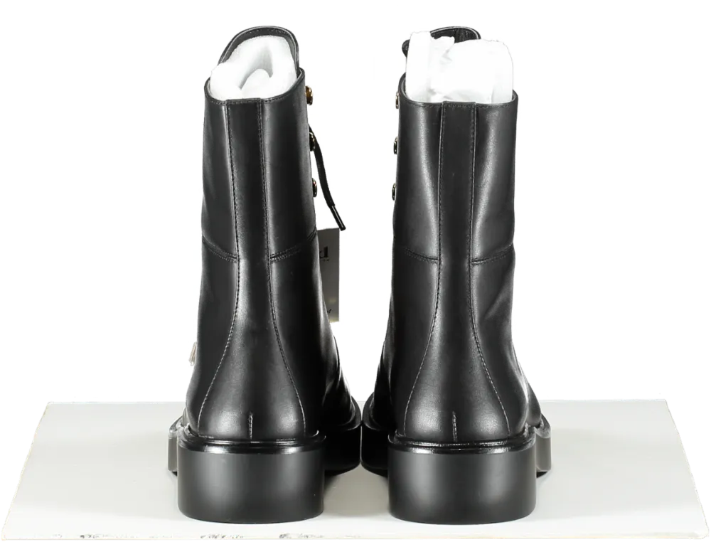 Stuart Weitzman Black Leather Combat Boots UK 5.5 EU 38.5 👠