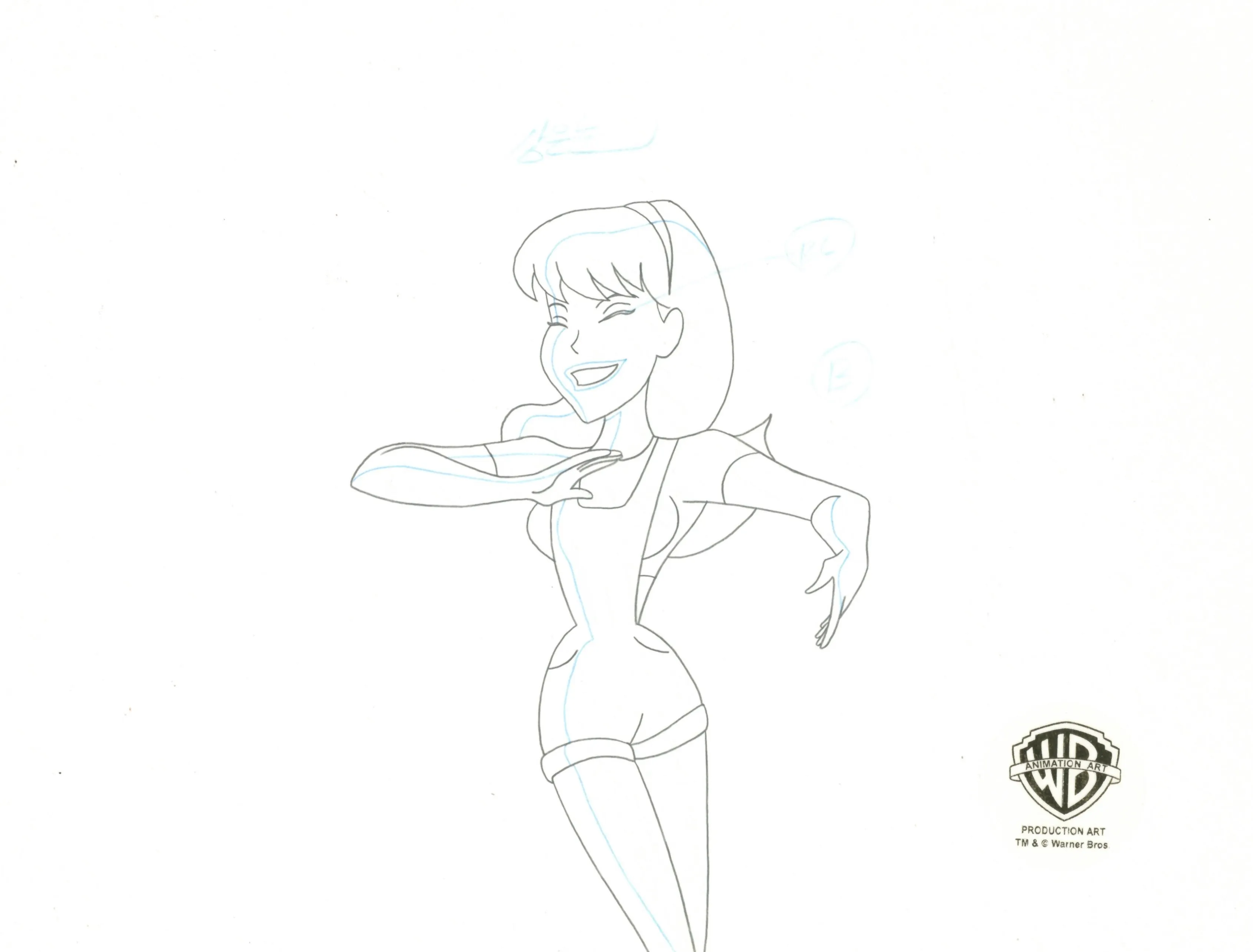 Superman the Animated Series Original Production Cel with Matching Drawing: Kara