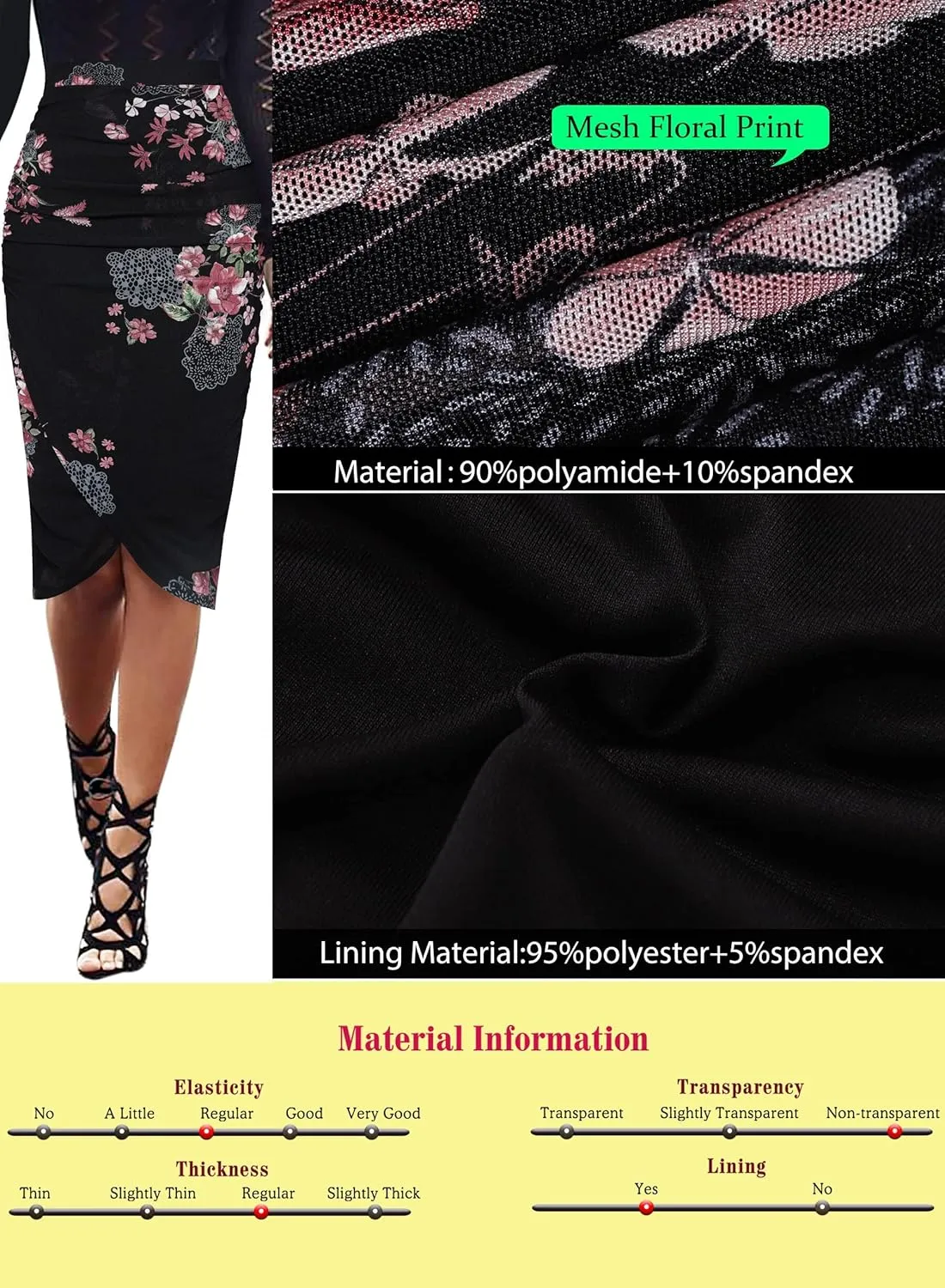 VFSHOW Womens Ruched Ruffle High Waist Asymmetric Wrap Casual Wok Office Party Slim Fitted Bodycon Pencil Midi Mid-Calf Skirt
